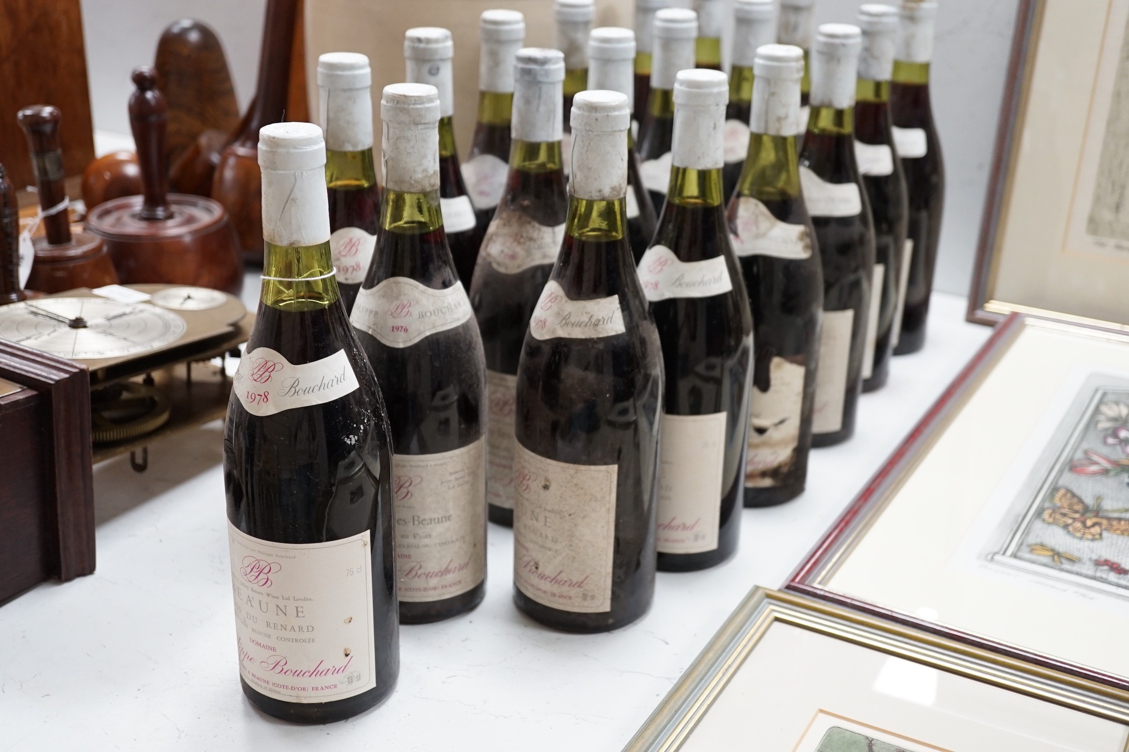 19 bottles of Beaune Clos Du Renard 1978 and 1976, Philippe Bouchard